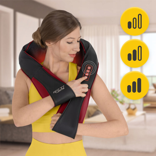 Массажная подушка  4FIZJO Shiatsu Pro+ для шеи и спины Black/Red - фото №8